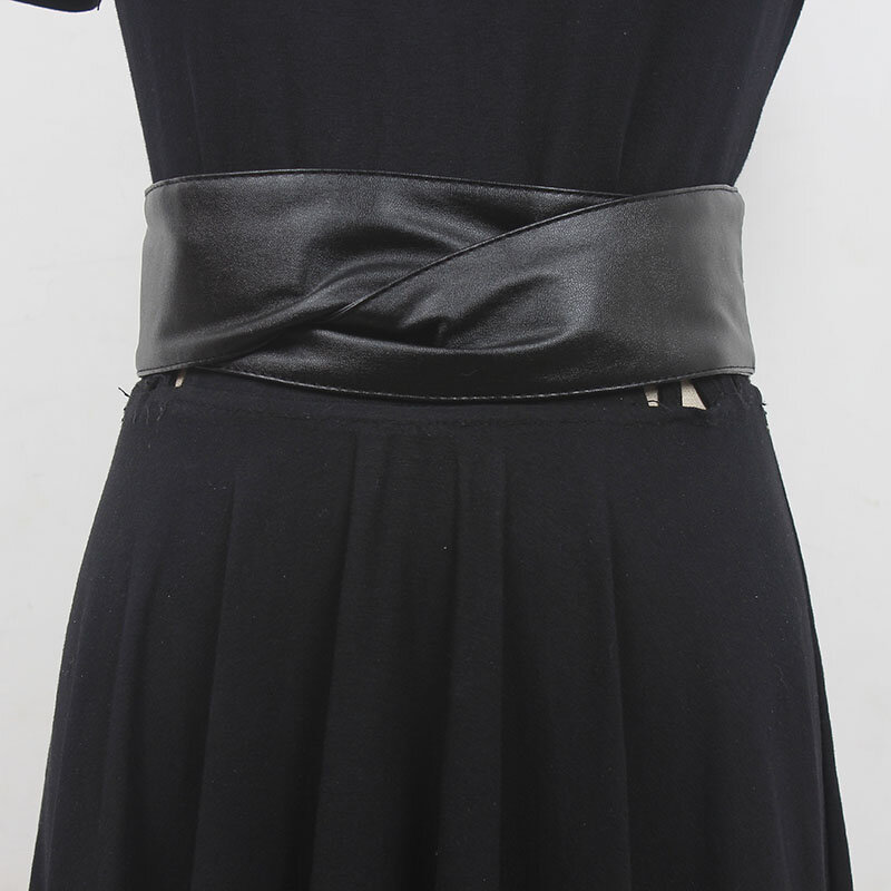 Runway moda donna in pelle PU Cummerbunds vestito femminile corsetti cintura cinture decorazione cintura larga R971