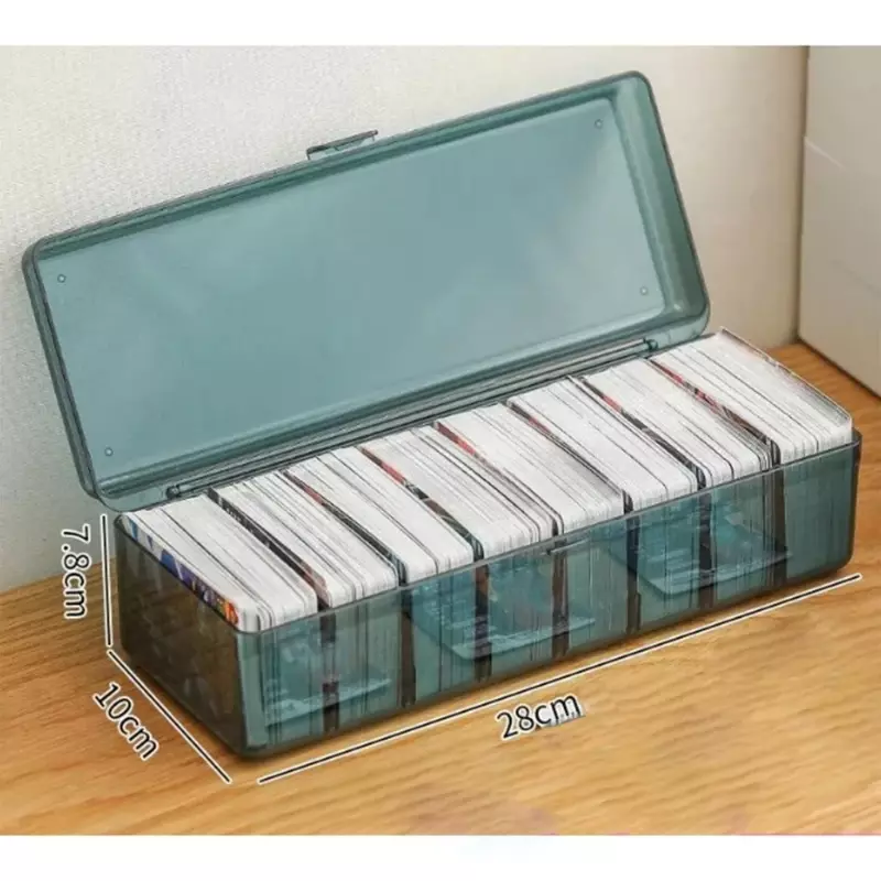 Caixa divisora ​​de cartões plástico, caixa armazenamento cartões jogo, baralho transparente, organizadores, coleção