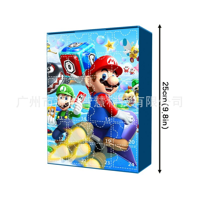 Calendrier de l'Avent de Noël Super Mario pour Enfant, Figurine de Dessin Animé, Jouets Surprises, Cadeau, 2024