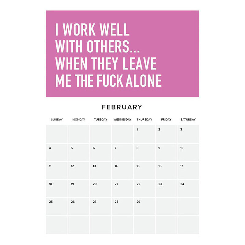 Wall Calendar with Daily Grid Note Pads, Inspirational, Adulting is Hard, 12 Month, Lançando Mensalmente, 2024