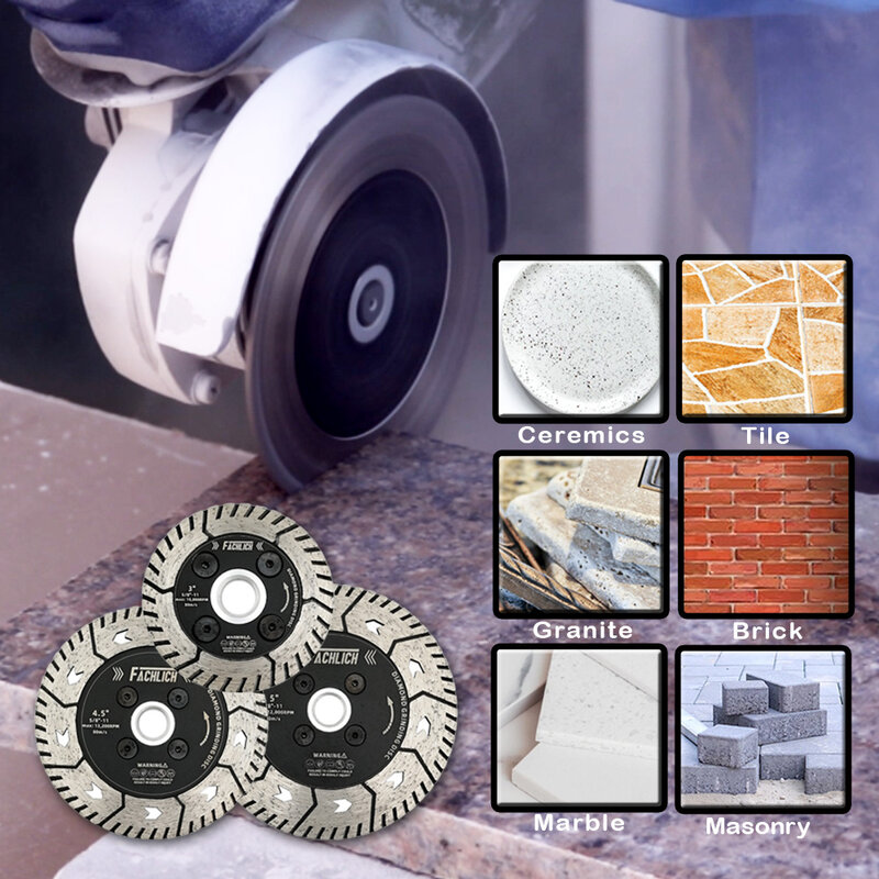 Алмазный двойной шлифовальный диск fachключ Dia75/115/125 мм 1 шт., шлифовальный диск M14 или 5/8-11, режущее колесо, затачивание гранита, мрамора, бетона