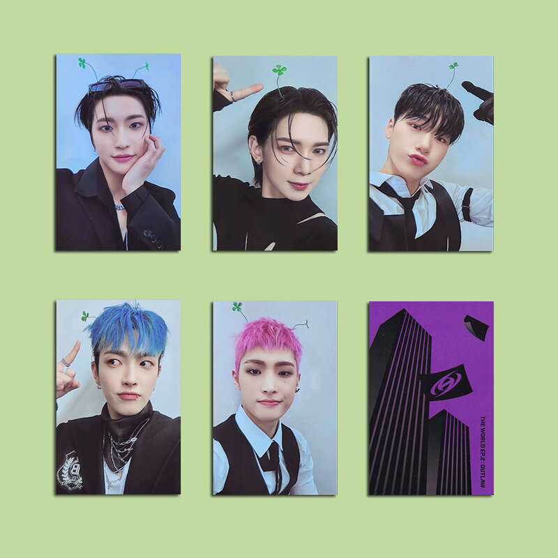8 buah album KPOP ATEEZ THE WORLD EP.2: kartu OUTLAW LOMO kartu pos hongacoin Wooyoung Jongho kartu pos koleksi untuk hadiah penggemar