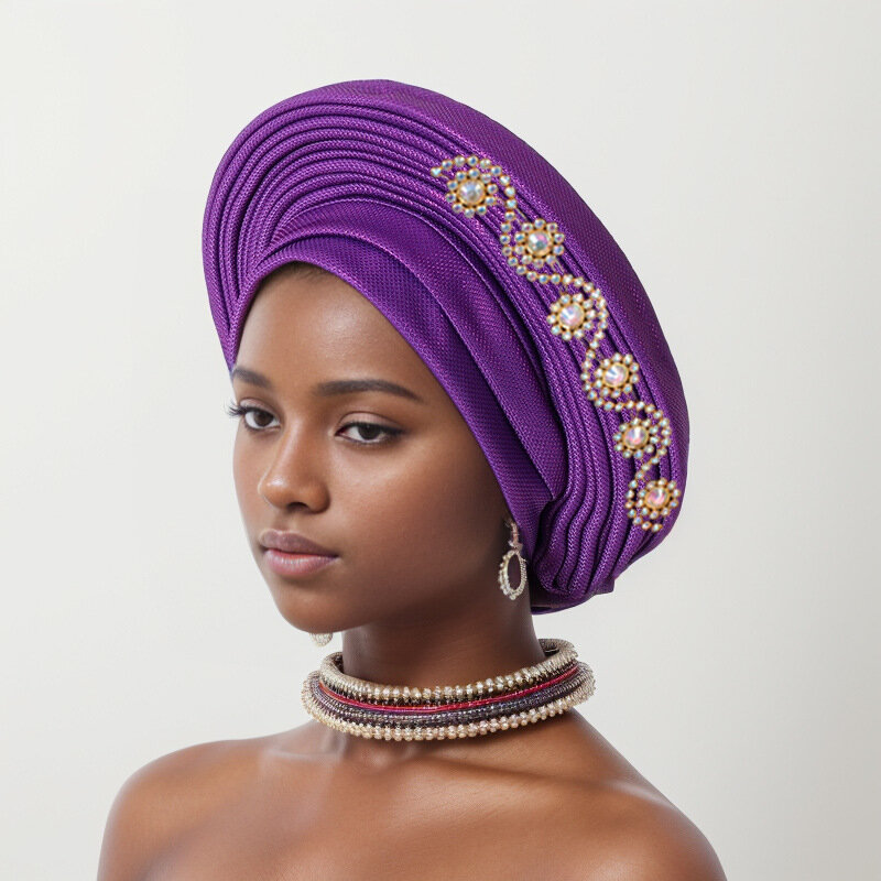 Nigeria Headtie Hochzeits feier Kopf Krawatten weibliche Kopf wickel bereits gemacht Autogele neue afrikanische Auto Gele Frauen Turban Kappe