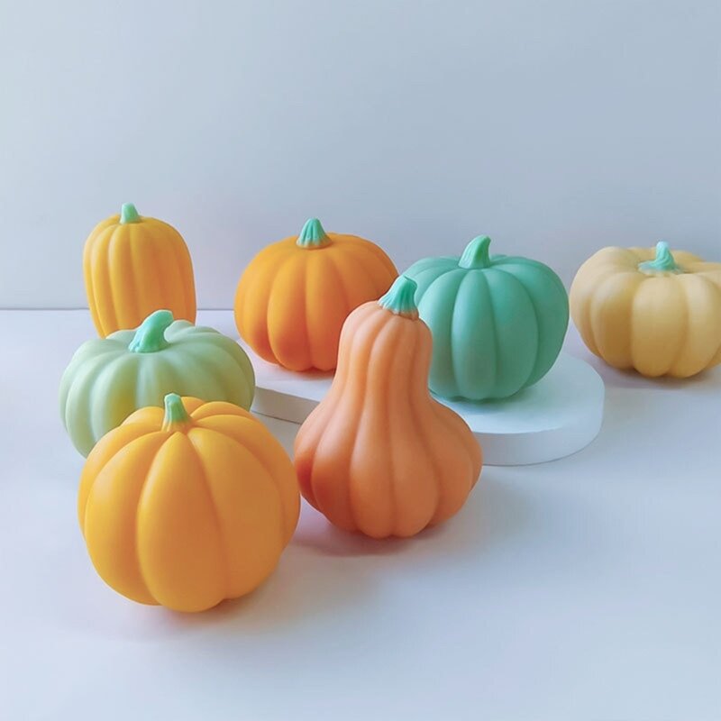 Pompoenvormige kaarsvorm Siliconen kaarsvormen Halloween-thema zeepvorm