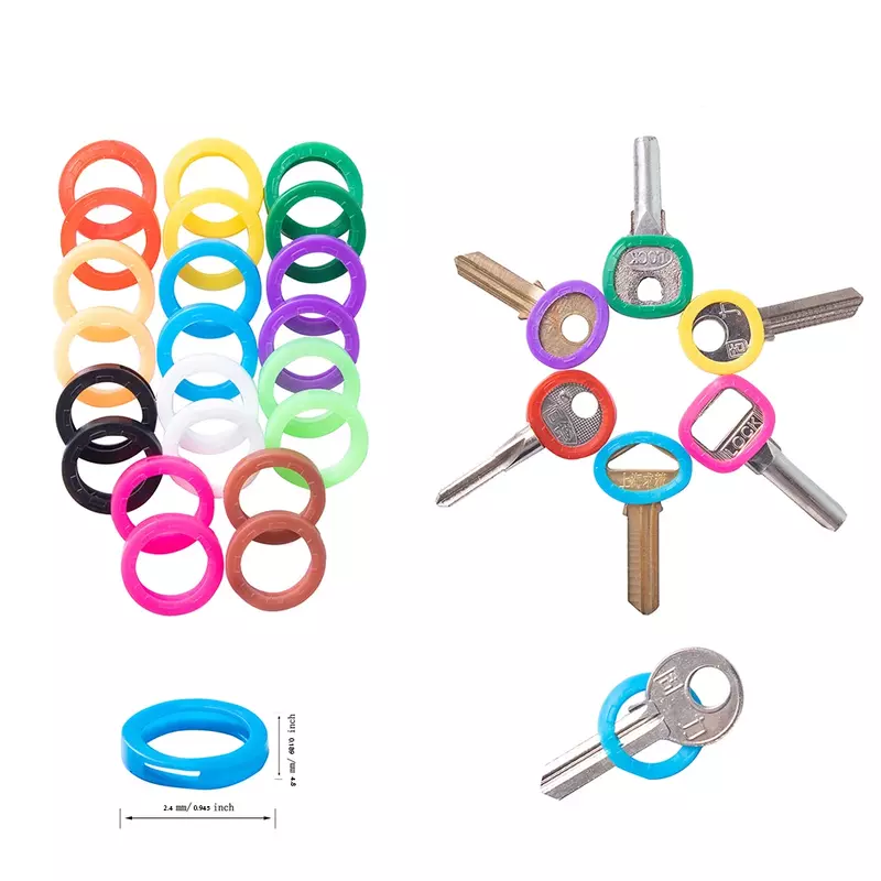 Fundas de goma para llaves de casa, accesorios para llavero de goma multicolor, 10 colores