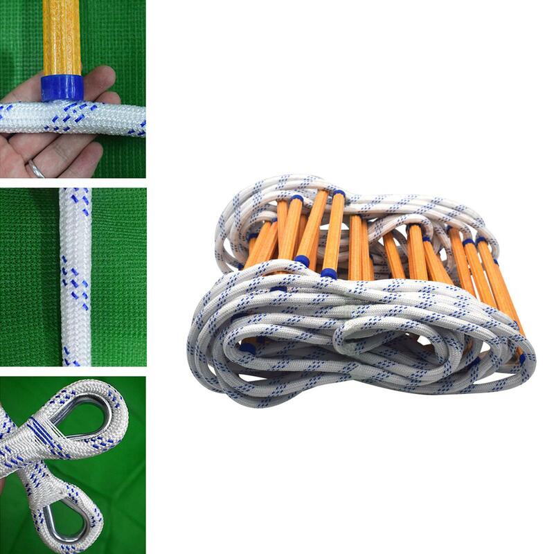 3M Emergency Escape Ladder Soft Rope Flame Resistant Portable with Hooks Kids Adults for Outdoor Aerial Work Engineering