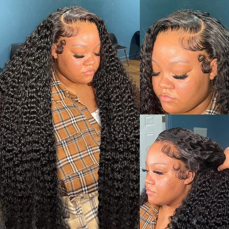 250 Density Water Wave Wigs Human Hair Bob Front Curly Wigs For Women Brazilian Glueless Wig Deep Wave 13x4 Hd Lace Frontal Wig
