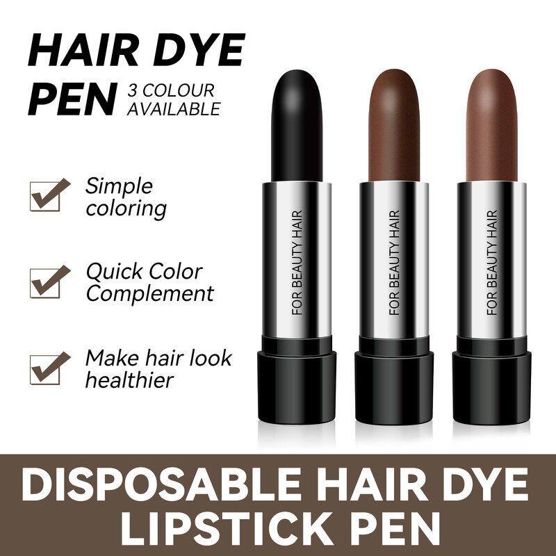 Disposable temporary hair dye pen to cover white hair, lipstick style hair dye, black temporary hair dye