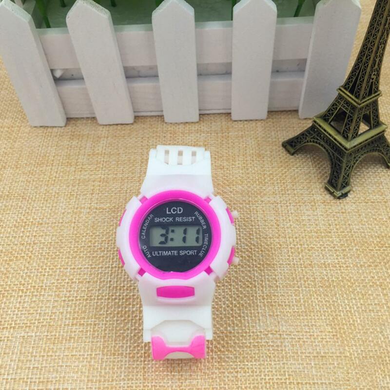 Wygodny elektroniczny zegarek na rękę z tworzywa sztucznego, prosty w obsłudze, na prezent