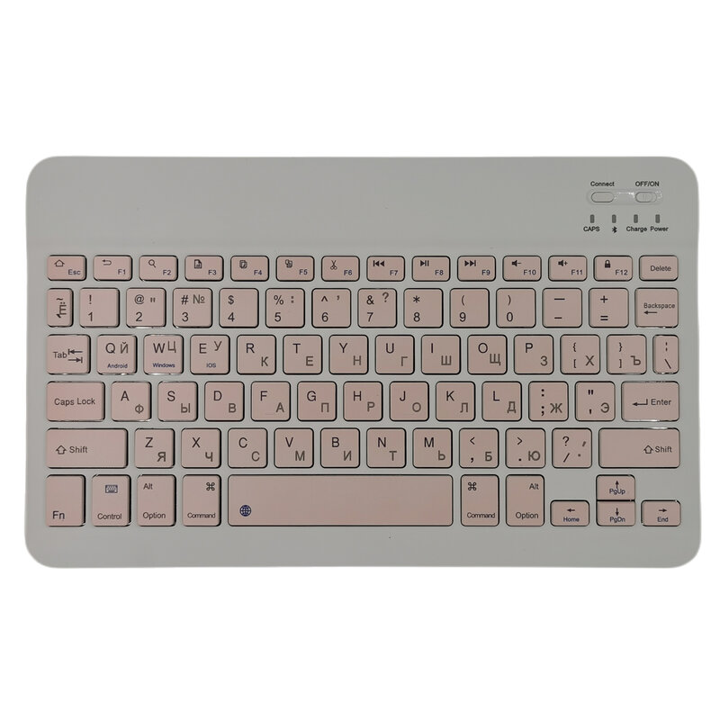 Keyboard portabel 10 inci, papan ketik Korea Mini nirkabel Bluetooth Spanyol Rusia untuk iPad XiaoXin Pad Tablet Laptop ponsel IOS Android