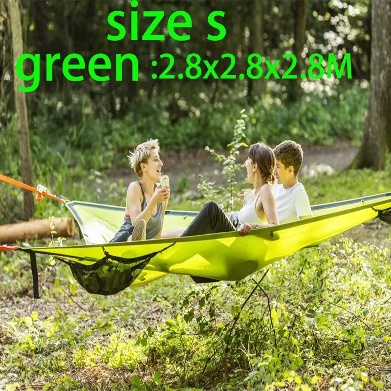 Воздушный треугольный гамак для нескольких человек, переносная сетчатая антенна на дерево, сетчатая кровать для отдыха, путешествий, кемпинга, самолета, сна
