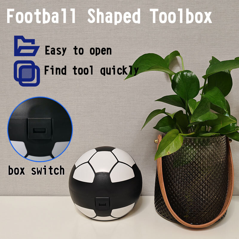 Kit di attrezzi manuali per la casa hardware multifunzione a forma di palla 20 in 1, kit di attrezzi meccanici per uso domestico a forma di calcio