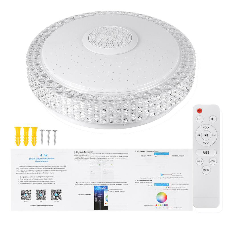 300W Led Plafondlamp Rgb Verlichting App Bluetooth Muziek Lampen Voor Thuis Slaapkamer Met Afstandsbediening