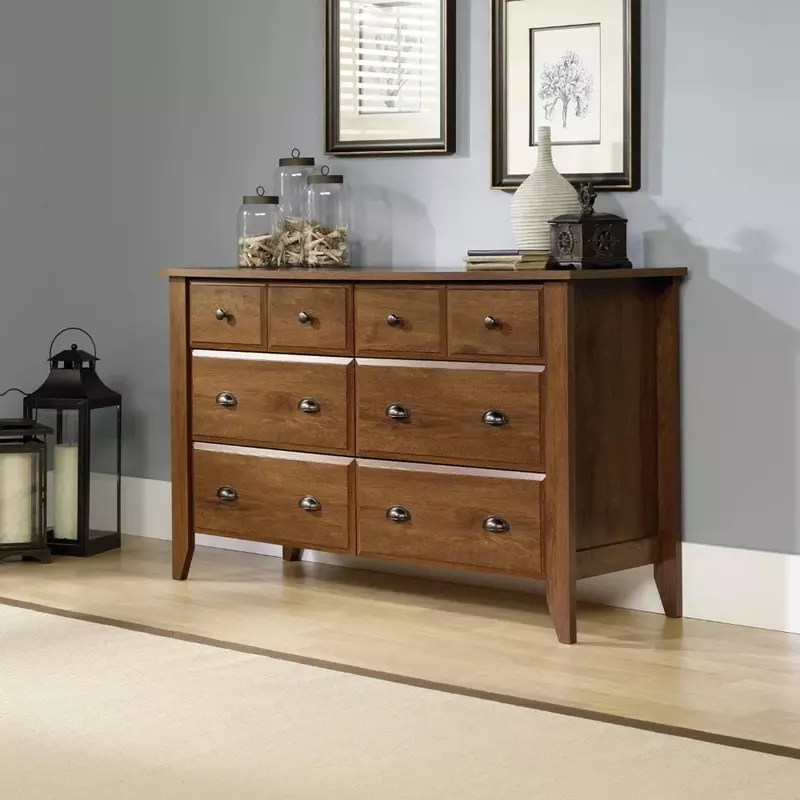 Shoal Creek Dresser, L: 60.0" x W: 16.73" x H: 35.04, Oiled Oak finish，For bedroom, living room