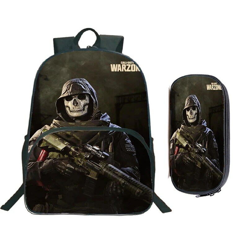 2pcs Set Call Of Duty Warzone Print Backpack for Middle School Boy Bookbag Waterproof Schoolbag Call Of Duty Backpack Travel Bag