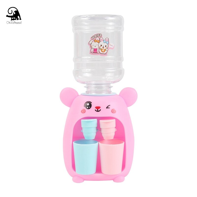 Mini Water Dispenser For Children Toy Water Juice Drinking Fountain SimulationCartoon Kitchen Toy
