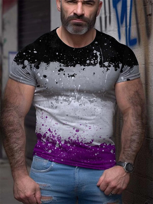 Camiseta masculina de manga curta com estampa 3D, Tops verão, moda casual, roupa de festa de rua masculina, roupas masculinas, 2022