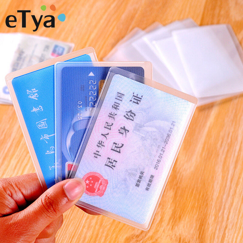10pcs/set Bank Credit Card Protective Cover Bag Transparent Waterproof Business Card Sleeve Badge Holder Protective Case