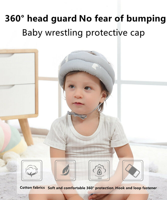 Gorro de protección para bebé, almohadilla anticaída para niño pequeño, gorro de seguridad ajustable