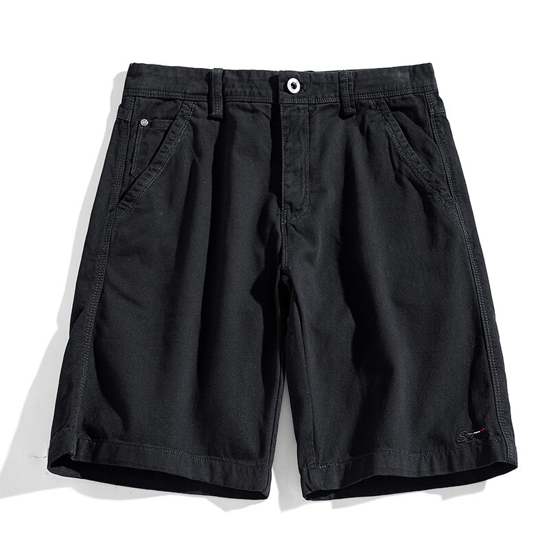 2023 Summer Men Embroidery Cargo Shorts Mens Solid Spring Cotton Casual Shorts Pants Mens Beach Jogger Shorts Male Dropshipping