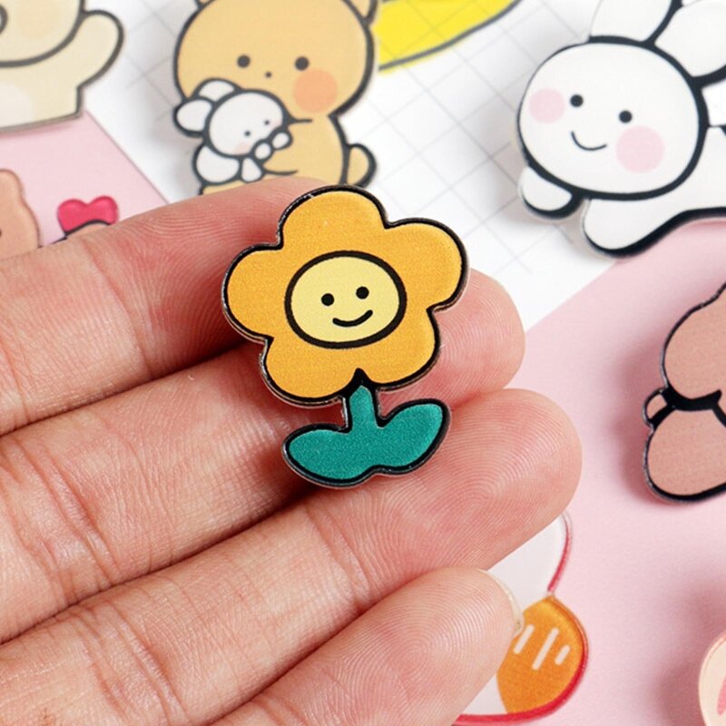 Cartoon Pin Badge Lovely Acrylic Brooch Jewelry Accessories for Clothes Bag Decor