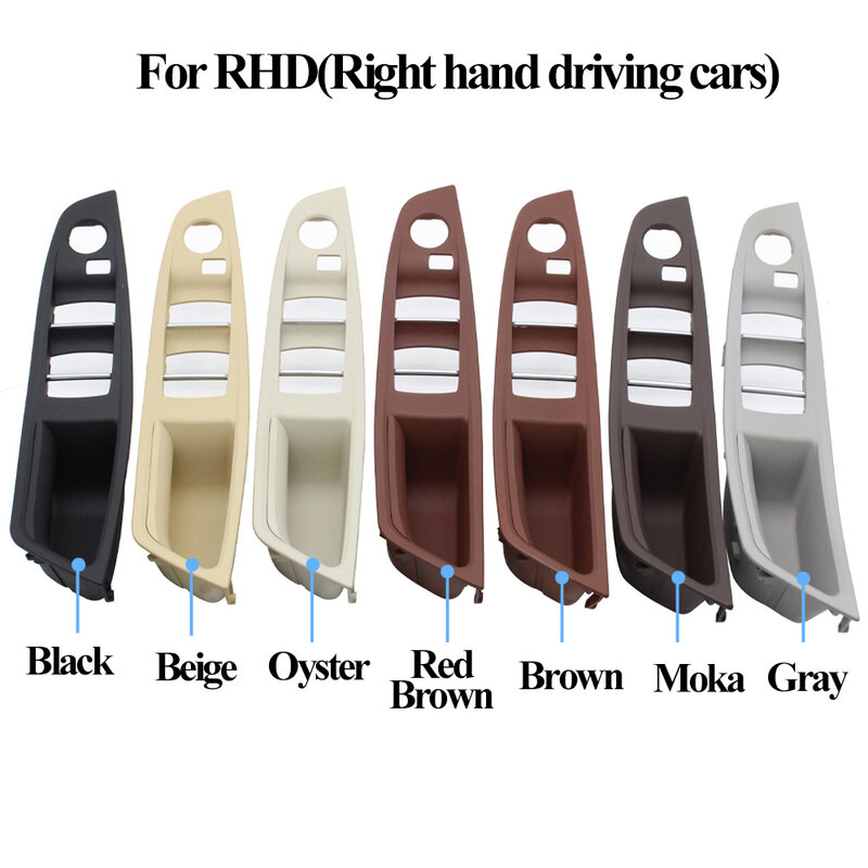 Cubierta del Panel de la manija de la puerta del reposabrazos del lado del conductor LHD RHD para BMW serie 5 F10 F11 F18 520 523 525 528 530 negro Beige gris rojo marrón