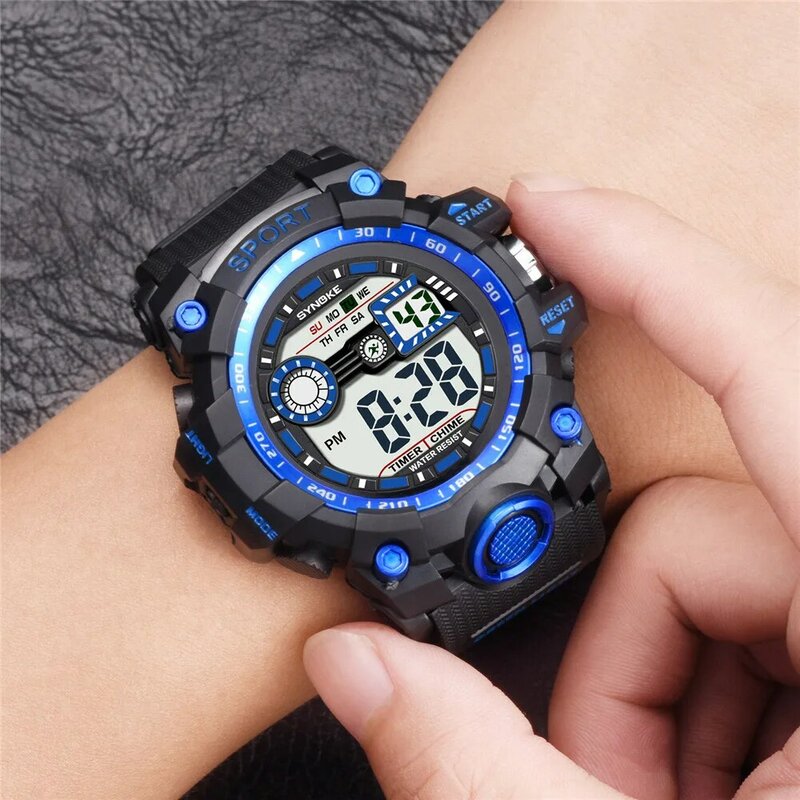 男性用の多機能デジタル腕時計,高品質のスポーツウォッチ