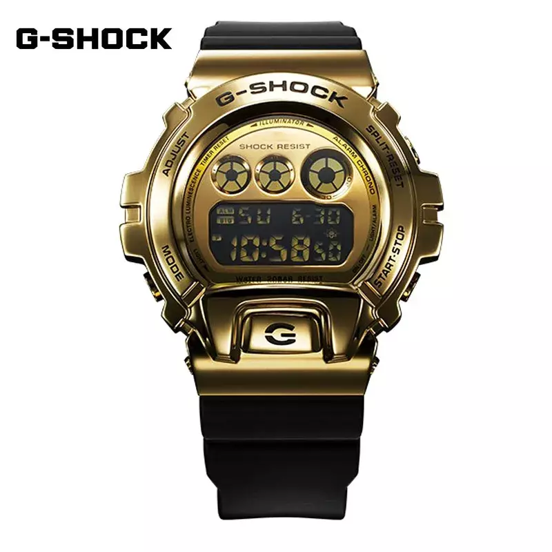 G-SHOCK-Relógio de quartzo multifuncional masculino, relógio de canhão de aço pequeno, relógio esportivo elegante, três olhos, GM-6900