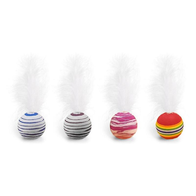Toy Ball With Funny Feather Interactive Toy Eva Toy Plush Kitten Supplies Toys Toy Supplies Pet Ball Foam S9f4