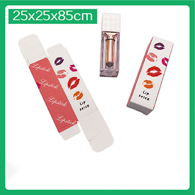 Boîte d'emballage en papier pour rouge à lèvres, emballage exquis pour cadeau de saint-valentin, à faire soi-même, emballage extérieur, 25x25x88mm