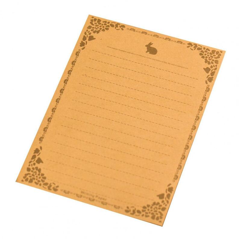 100 Stks/zak Letter Papier Vintage Leave Bericht Opvouwbaar Konijn Letter Kraftpapier Envelop Brief Brief Papieren Schoolbenodigdheden