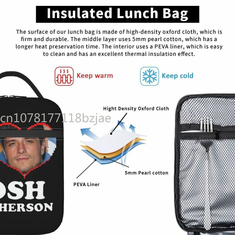 Lunch Box Josh Hutcherson Actor Product Lunch Container INS Trendy Cooler Thermal Bento Box per i viaggi