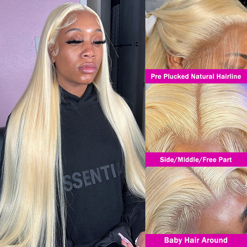 HD Transparent 613 Blonde Straight 13x4 13x6 Lace Front Human Hair Wigs For Women Glueless Brazilian Lace Frontal Wig PrePlucked
