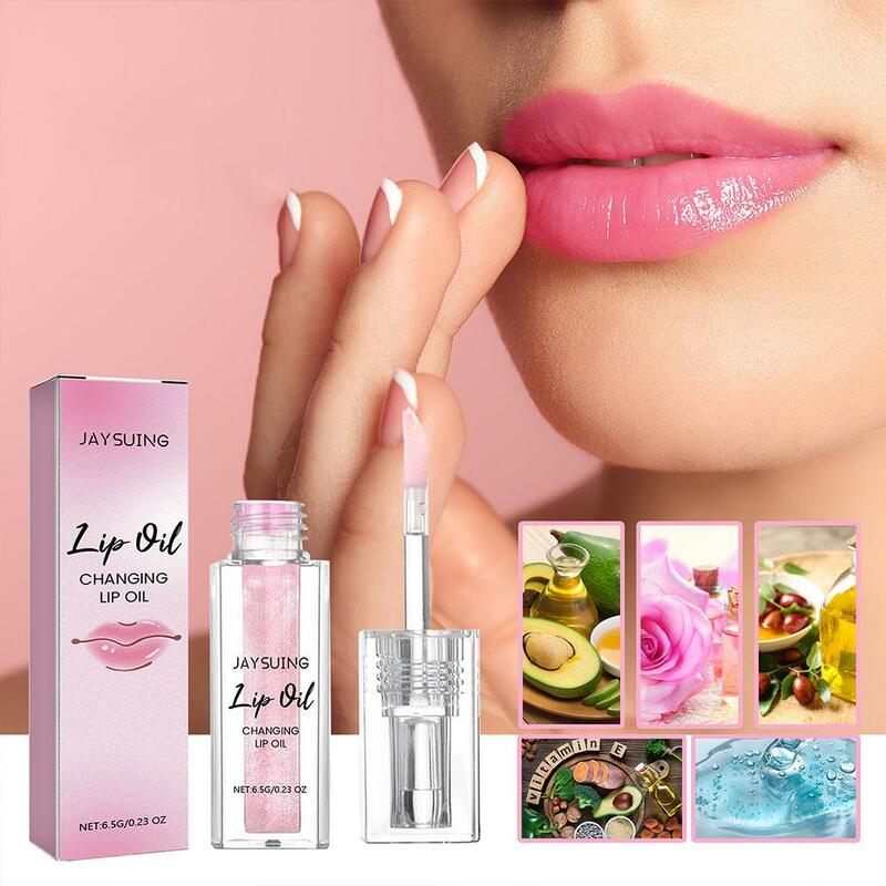 Color Changing Lip Oil Cosmetics Color Changing Lip Transparent Oil Moisturizing Non Lip Nourishing Tinted Oil Plumping Sti S0A2