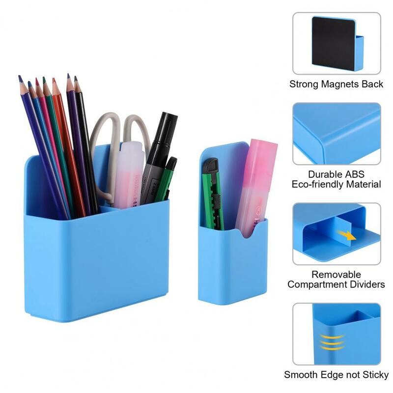 Kotak penyimpan pena, penyusun pena tahan lama magnetik kotak penyimpanan serbaguna untuk loker papan tulis kulkas