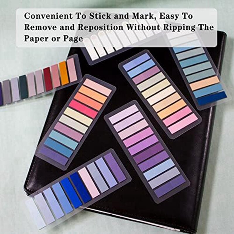 แท็บหนังสือสี140สำหรับคำอธิบายประกอบแท็บติดกระดาษโน้ตที่ชัดเจนปากกาเขียนข้อความ Morandi สำหรับโน้ตบุ๊ก (2800ชิ้น) ติดตั้งง่าย