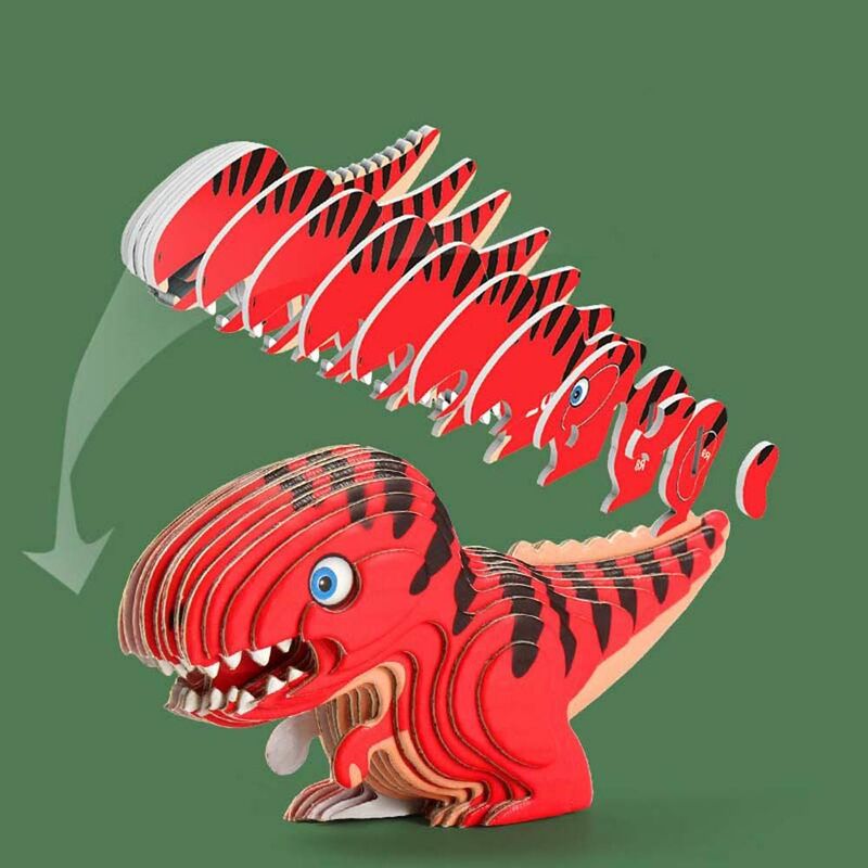 World Dinosaur Jigsaw Paper Puzzle para crianças e adultos, aprendizagem precoce, artesanato artesanal, estéreo 3D, brinquedos educativos