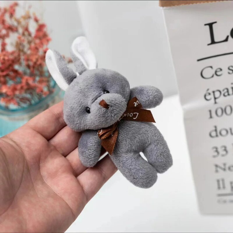 테디 토끼 인형 봉제 인형, 귀여운 토끼 토끼 봉제 장난감, 열쇠 고리, 창의적인 동물 가방 펜던트, 어린이 생일 선물, 15cm