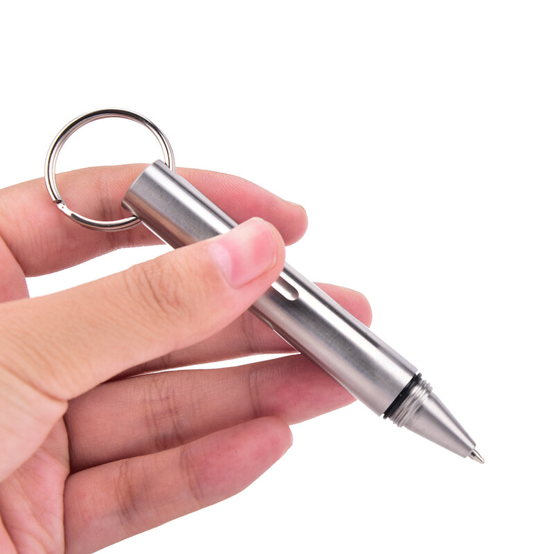 Mini caneta tática edc de bolso, chaveiro de aço inoxidável para sobrevivência ao ar livre, ferramenta quebra vidro da janela quebrada