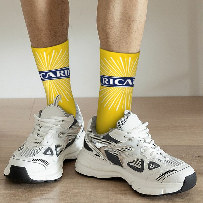 Ricard Merch Logo Socks, Harajuku Sweat Absorbing Meias, Meias para toda a temporada, Acessórios para presentes unissex