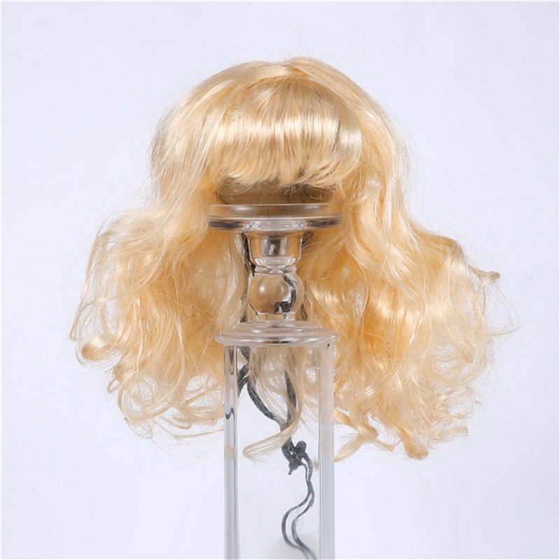 A wig hewan peliharaan kucing dan wig anjing Cosplay lucu hiasan kepala hewan peliharaan wig kucing anjing dengan pita elastis yang dapat disesuaikan