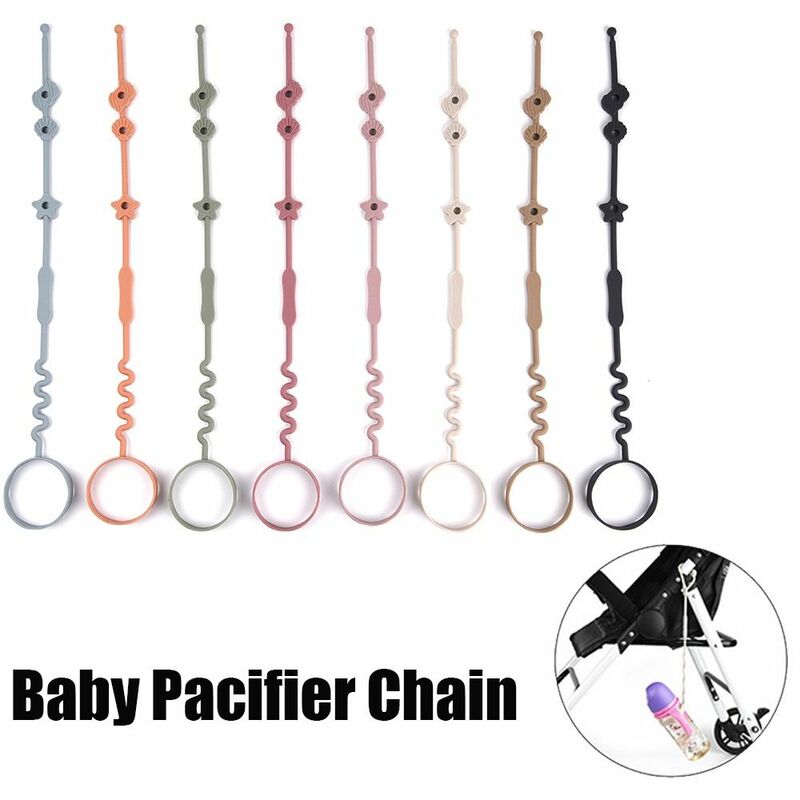 Silicone Anti-lost Chain Strap Adjustable Pacifier Holder Chain Silicone Baby Toys Straps Stroller Accessories