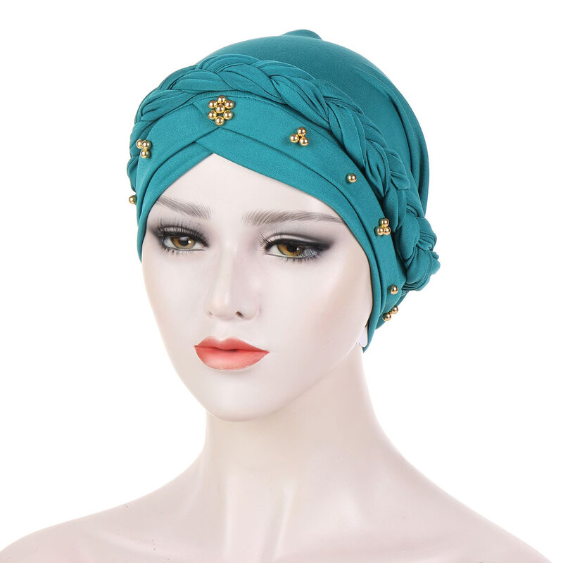 Bonnet Hijab อิสลาม Headscarf Soft Touch อินเดียหมวกอาบน้ำหมวกสุภาพสตรีเครื่องประดับผม H9