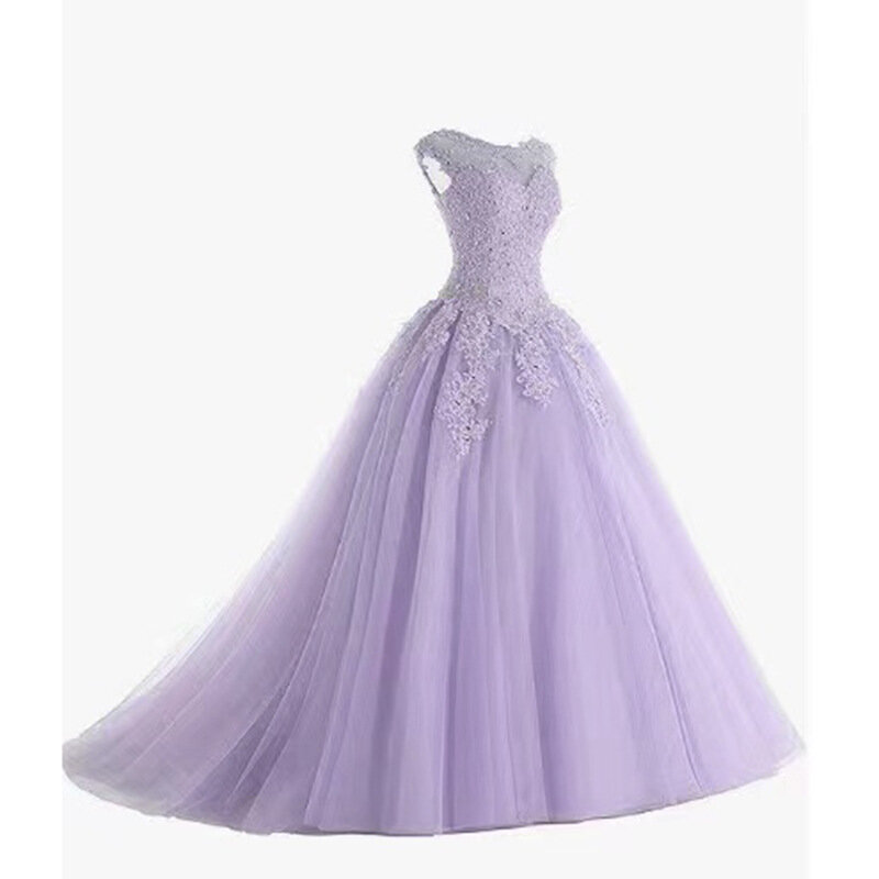 Brokatowe liliowe sukienki księżniczki Quinceanera koronki z kryształkami suknia balowa z aplikacjami na 15 urodziny bal suknia na konkurs piękności przedsionek