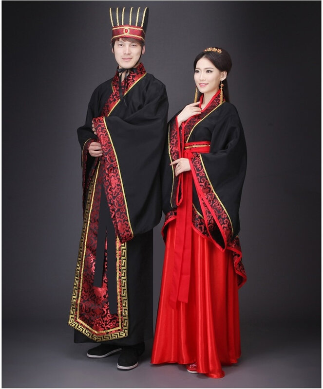 Pakaian Kuno Tiongkok Pakaian Cosplay Hanfu untuk Pria dan Wanita Kostum Halloween Dewasa untuk Pasangan