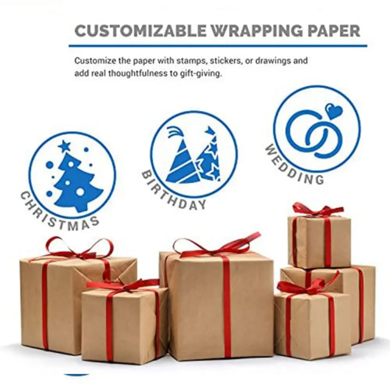 Коричневый рулон крафт-бумаги-идеально подходит для упаковки подарков, упаковки, перемещения, доставки, посылок, настенного искусства, поделок, доски для объявлений