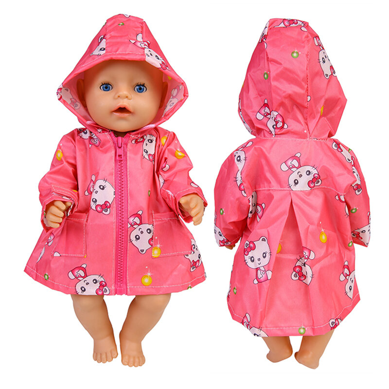 17 Inch Baby Doll Clothes Raincoat Humanoid Doll Accessories Costume Girl Play Toy Waterproof Clothing Wear Kids Festiival Gift