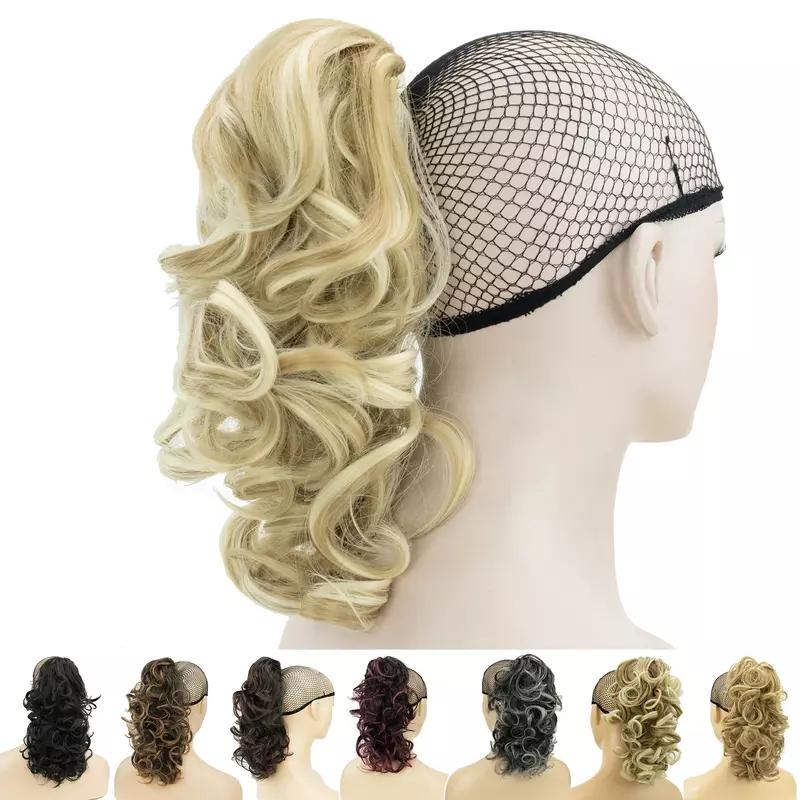 Short Curly Synthetic Claw Ponytail Pony Tail Hair Clip in Hair Pieces Hair Extensions for Women Extensiones De Cabello