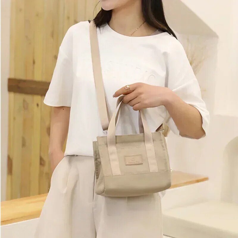 TOUB07  Solid Color Waterproof Nylon Shoulder Bags Shopping Simple Personality Crossbody Bag Women's Fashion Handbag