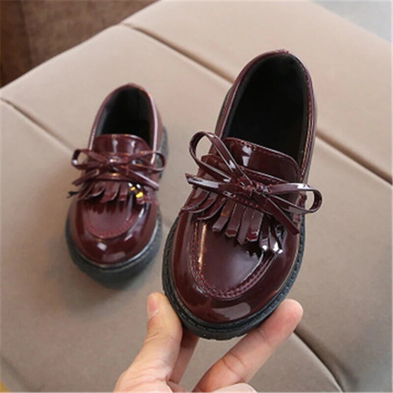 2022 Spring Children Flats Fashion tassel Boys Girls Leather shoes Classic Vintage Kids Single shoes Loafers Performance shoes